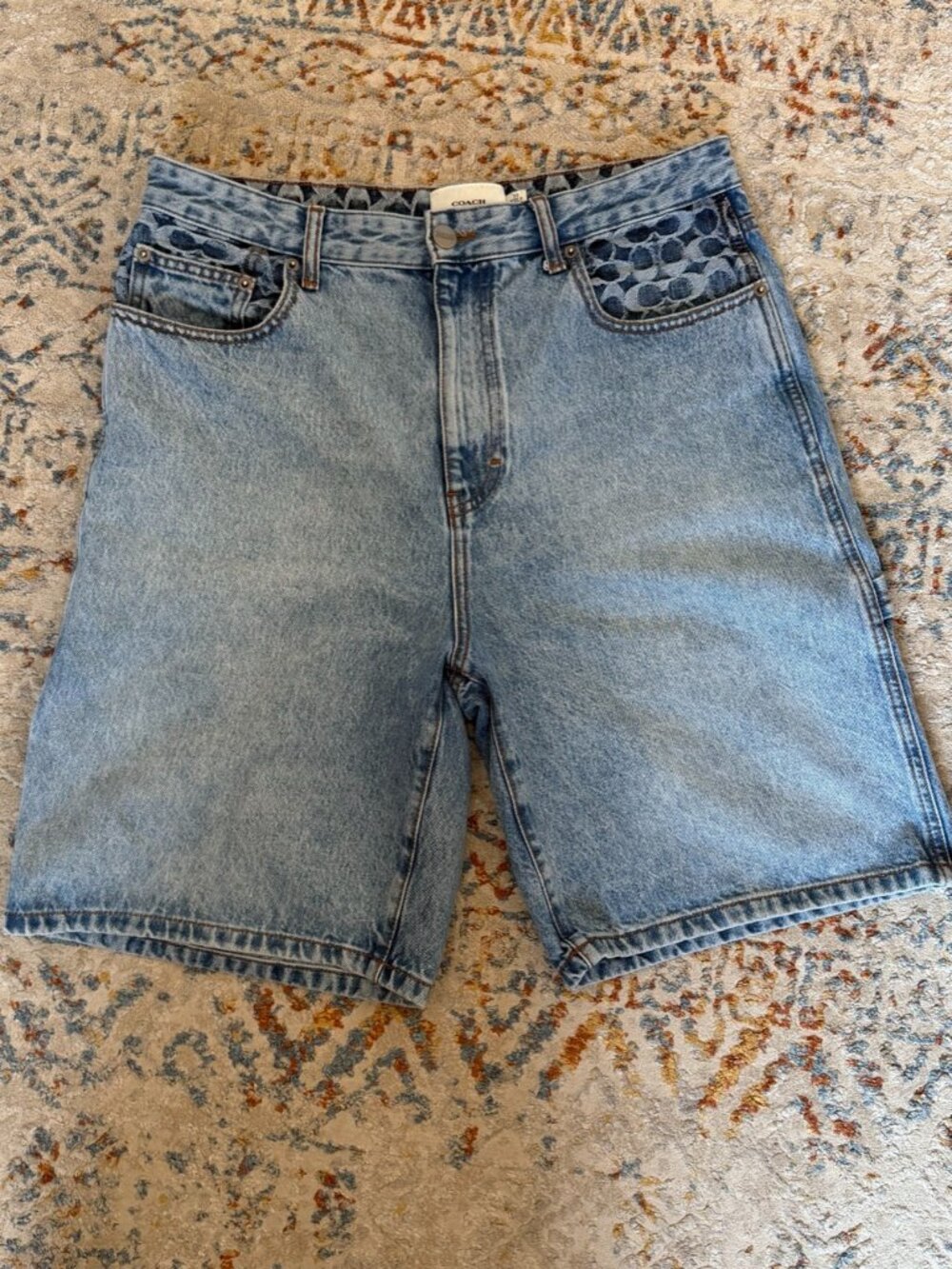 Coach Signature Denim Shorts Waist 32